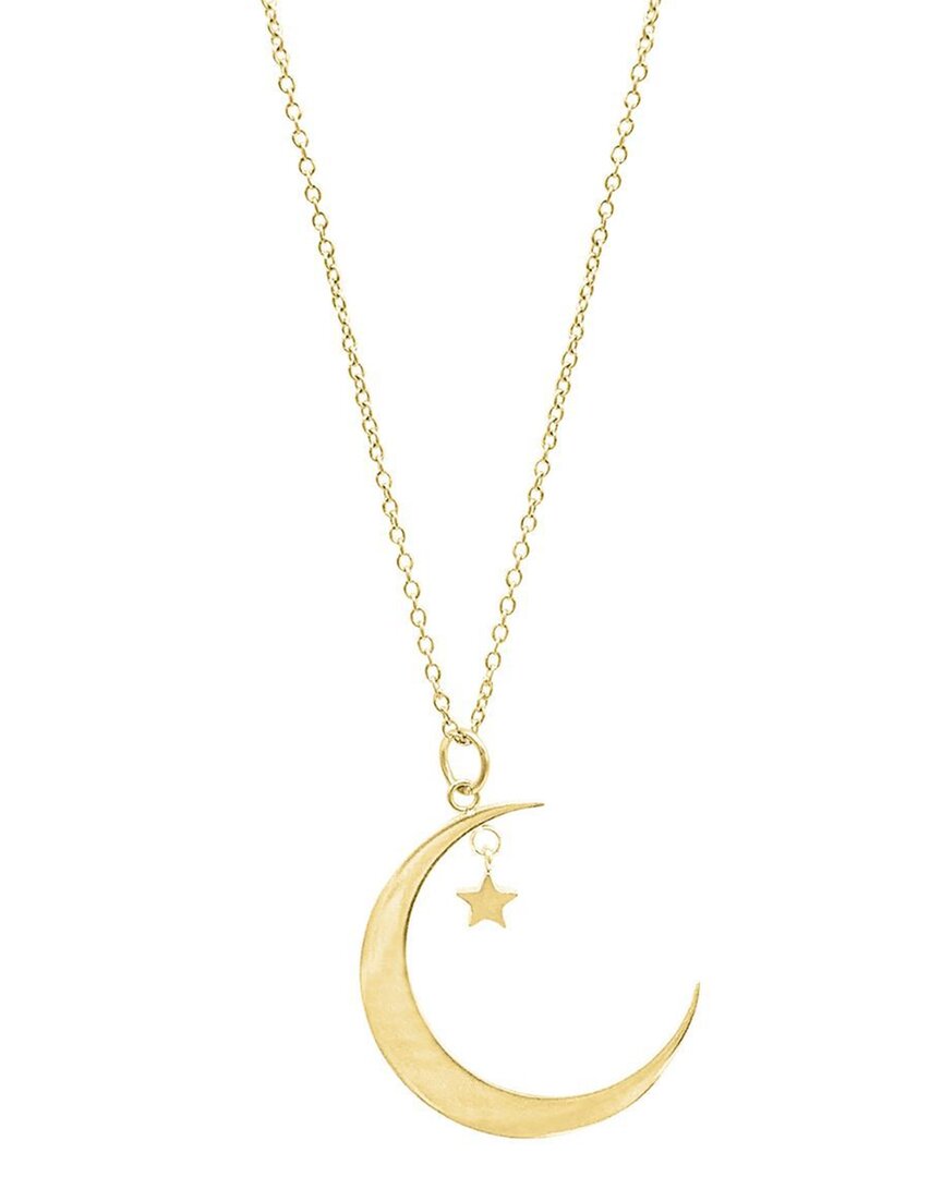 Adornia 14k Gold Plated Hanging Moon And Star Necklace