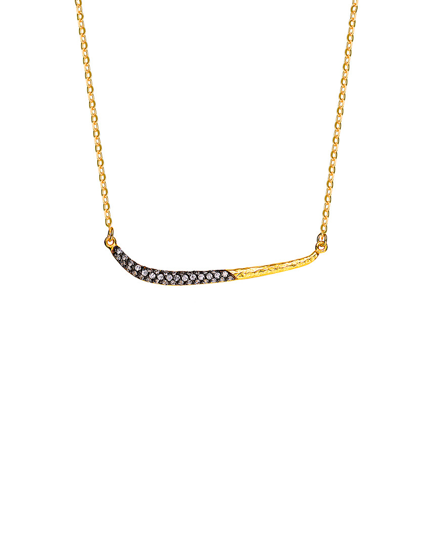Genevive Gold Over Silver Cz Sword Necklace