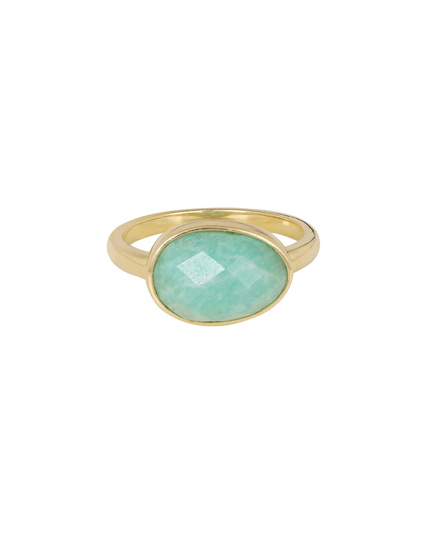 Tiramisu 14k Plated 3.80 Ct. Tw. Amazonite Ring