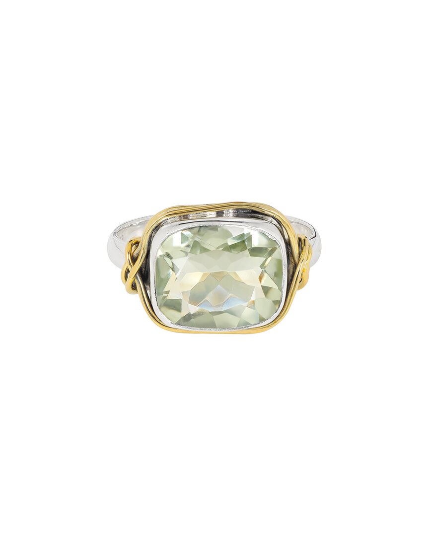 Tiramisu Silver 4.85 Ct. Tw. Green Amethyst Ring