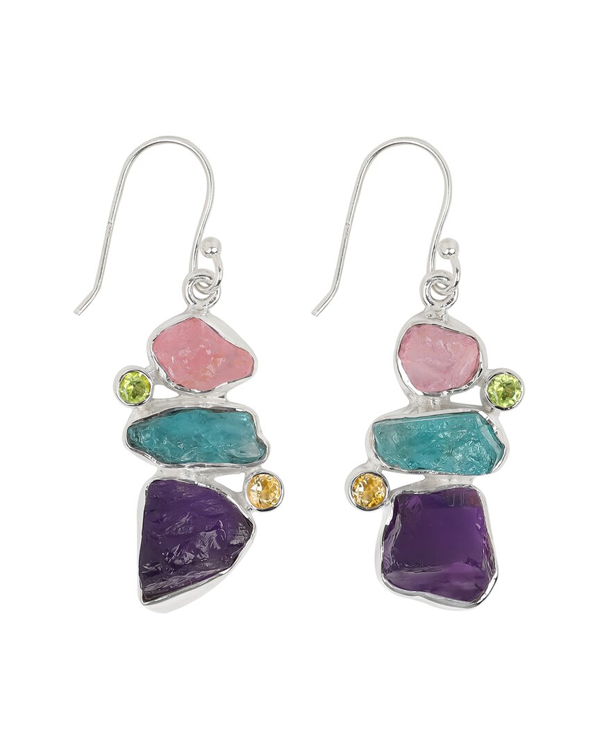 Tiramisu Silver 17.80 Ct. Tw. Gemstone Earring