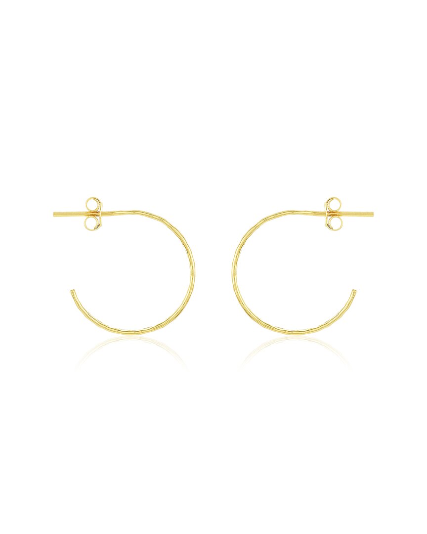 Sterling Forever 14k Over Silver Mini Hammered Hoops