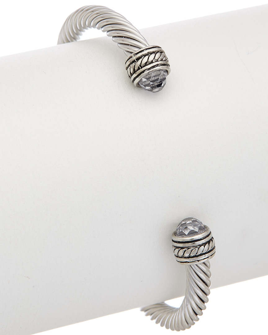 Image of JUVELL K Plated White Topaz Twisted Cable Bangle