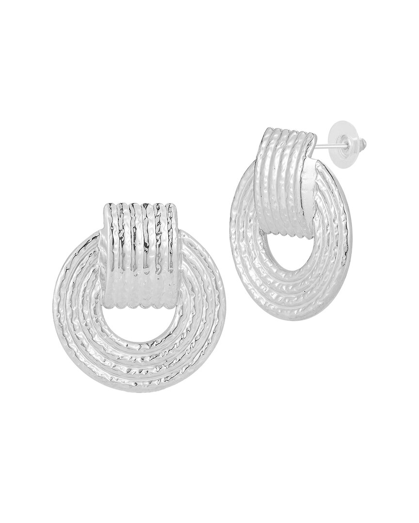 Sphera Milano Plated Round Ribbed Earrings