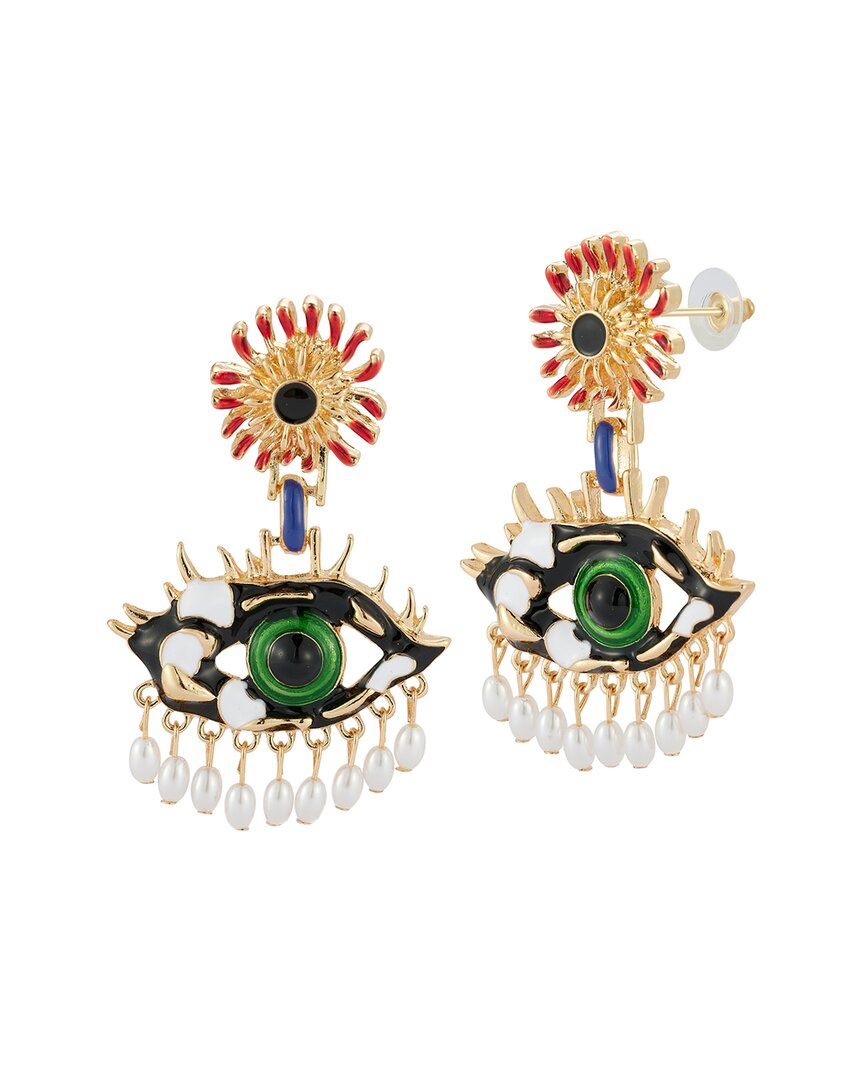 Sphera Milano Plated Evil Eye Earrings