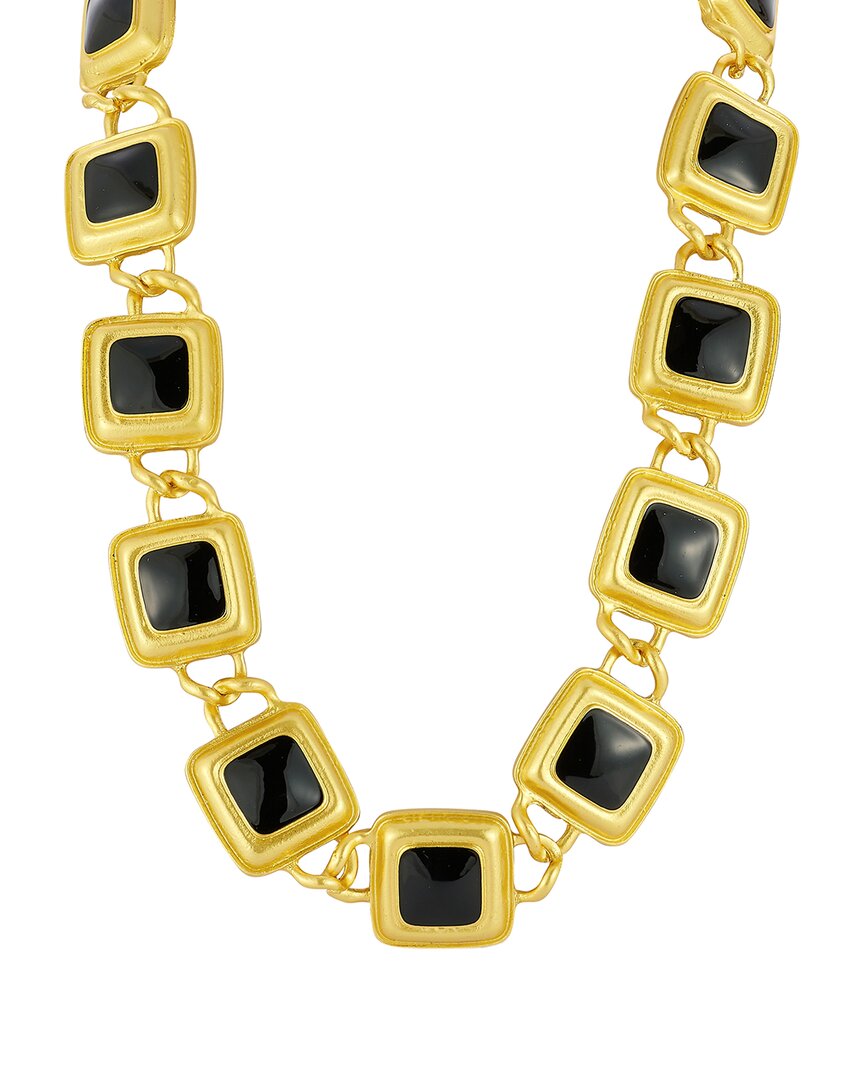 Sphera Milano Plated Bold Square Crystal Collar Necklace