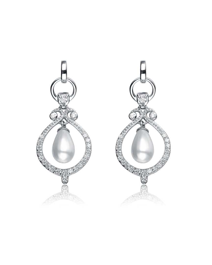 Genevive Silver Cz Drop Earrings