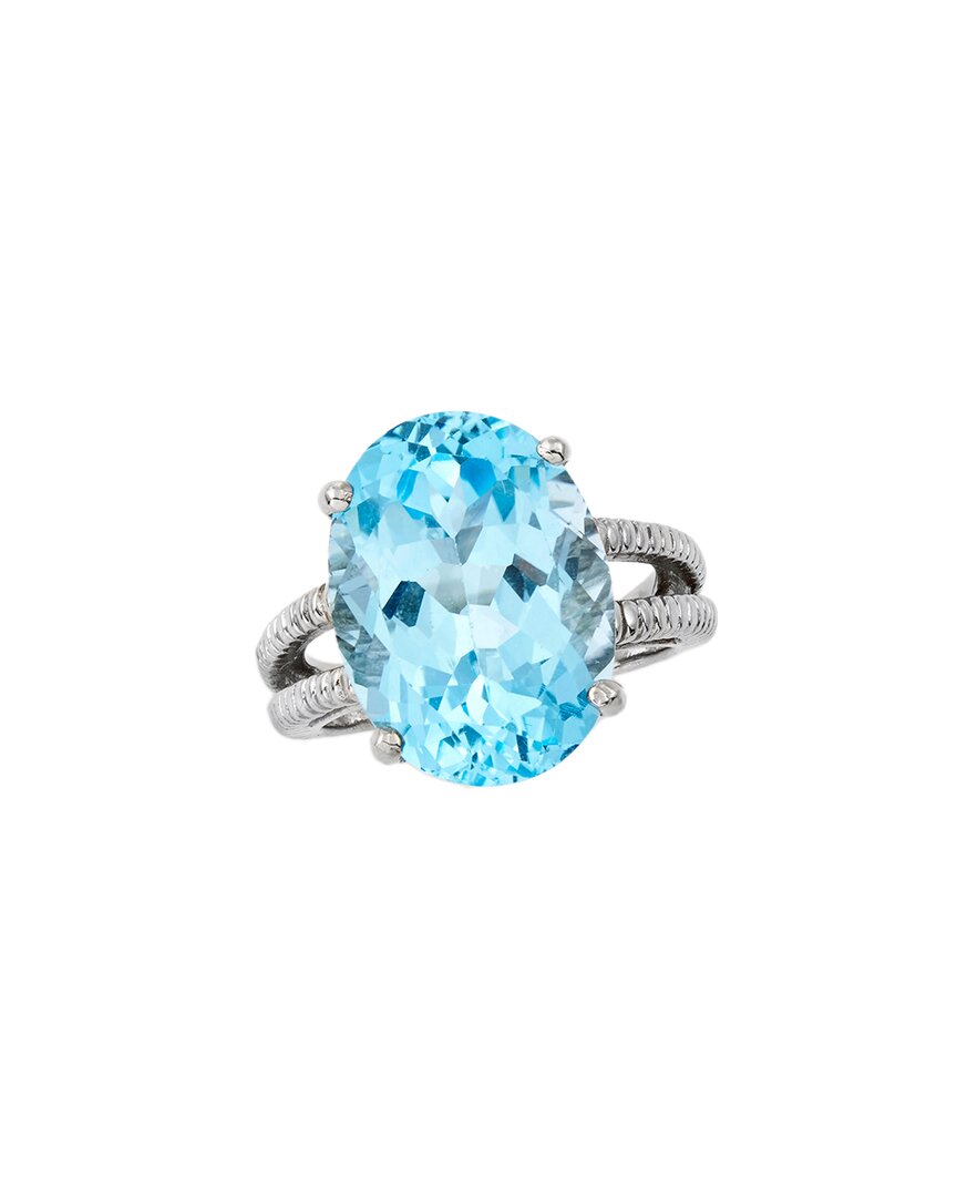 Savvy Cie Silver 15.00 Ct. Tw. Blue Topaz Statement Ring