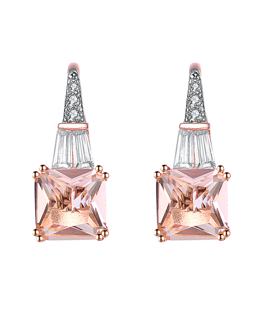 Genevive 14k Rose Gold Vermeil Cz Earrings
