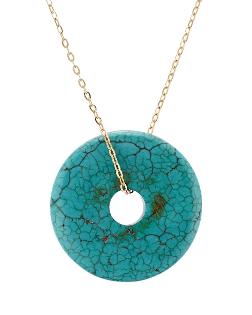 Liv Oliver 18k Plated 22.75 Ct. Tw. Turquoise Eternity Necklace In No Color