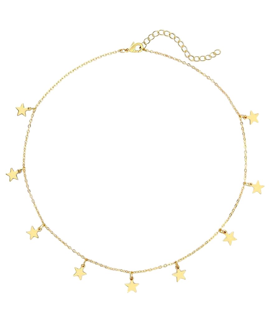 Liv Oliver 18k Plated Star Drape Necklace In Gold