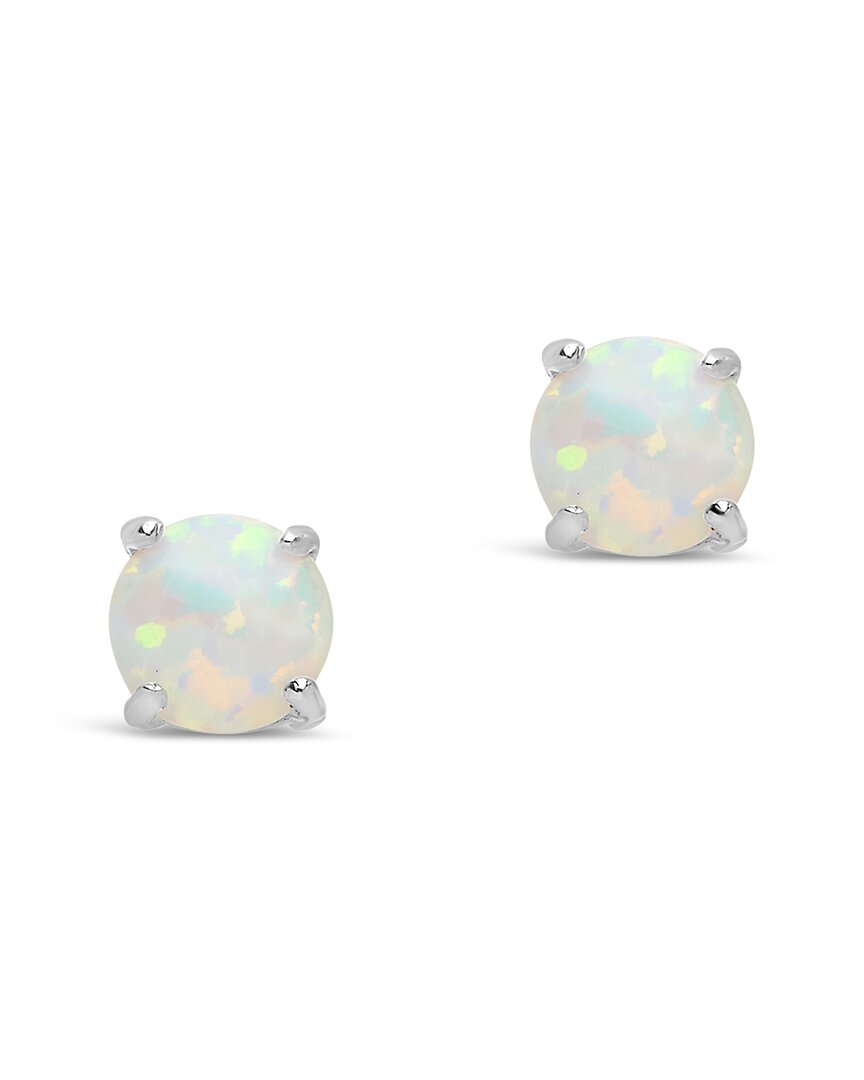 Sterling Forever Sterling Silver Lab Created Opal Stud Earrings