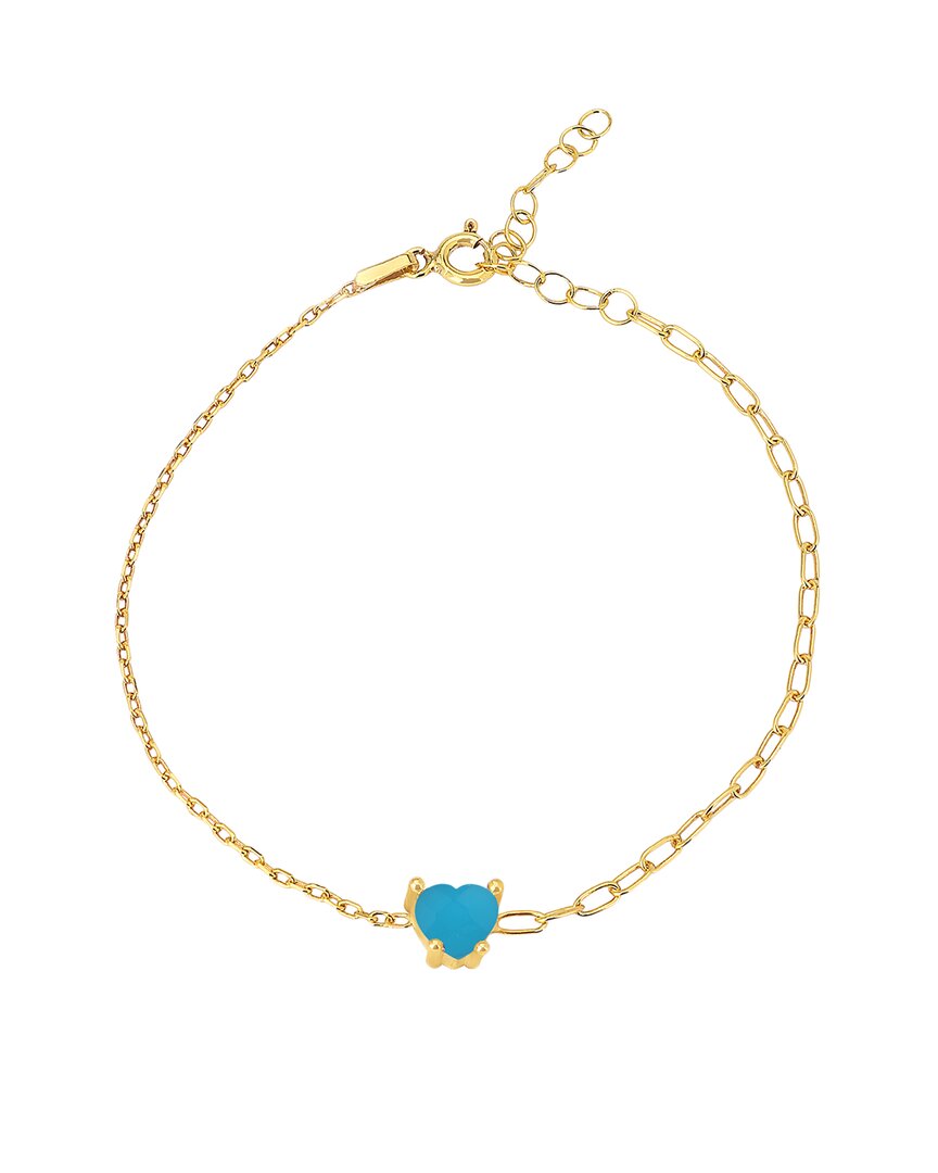 Gabi Rielle 14k Over Silver Topaz Crystal Heart Bracelet In Gold