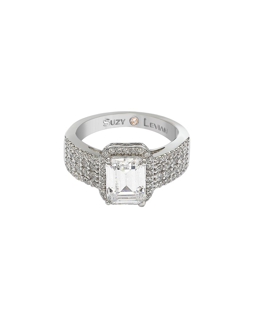 Suzy Levian Cz Jewelry Suzy Levian Silver Cz Halo Ring