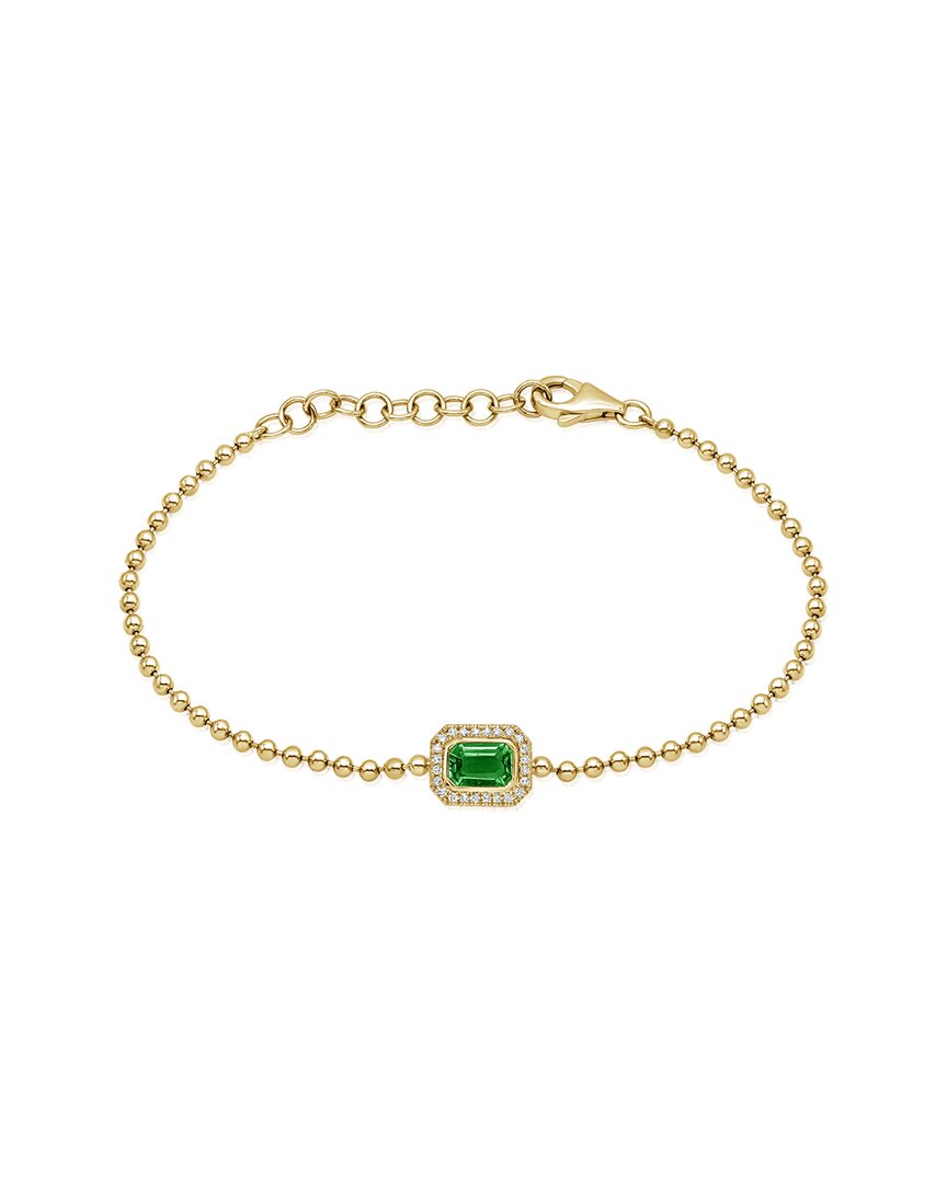 Sabrina Designs 14k 0.56 Ct. Tw. Diamond & Emerald Bangle Bracelet
