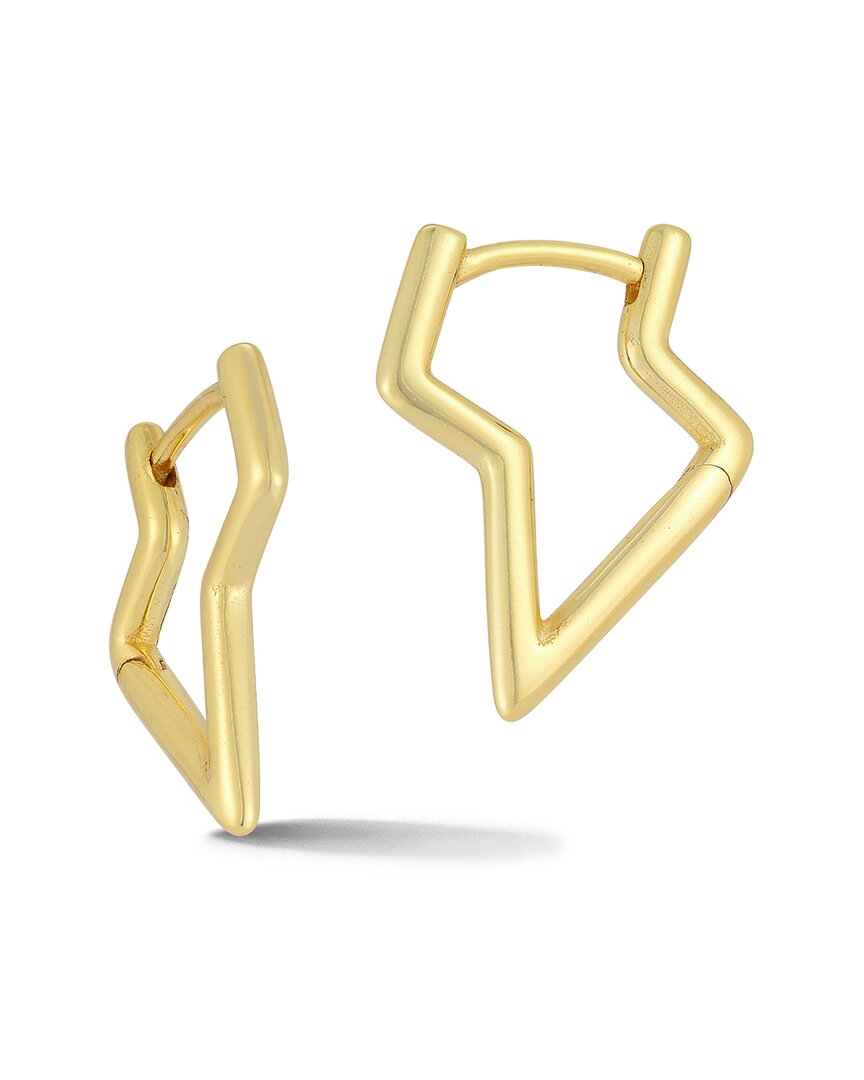 Glaze Jewelry 14K Over Silver Lightning Bolt Hoops