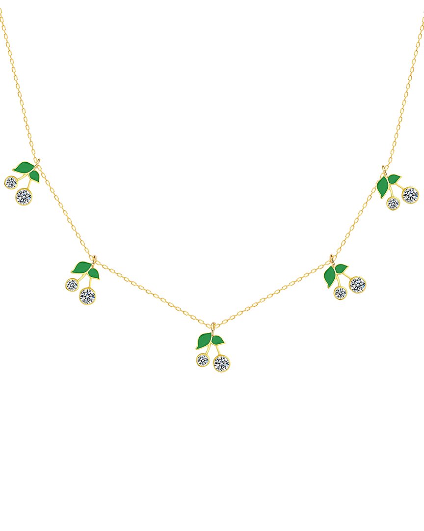 Gabi Rielle 14k Over Silver Cherries Necklace