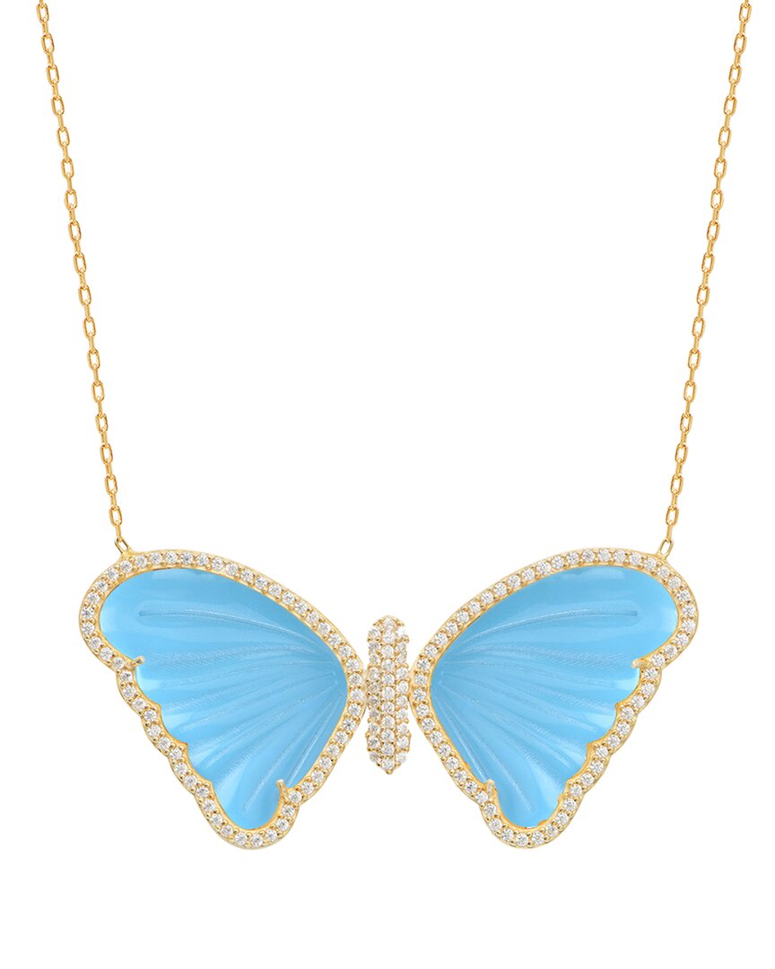 Gabi Rielle 14k Over Silver Butterfly Necklace