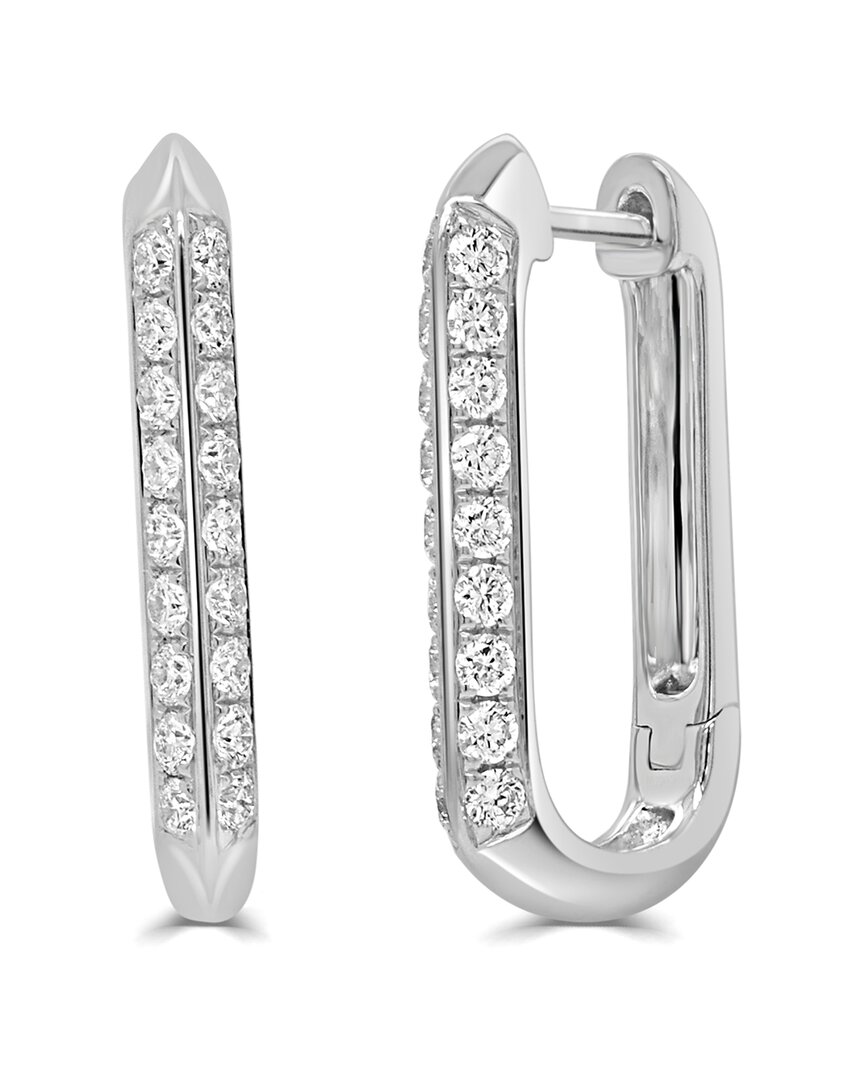 Sabrina Designs 14k 0.56 Ct. Tw. Diamond Rectangular Hoop Earrings