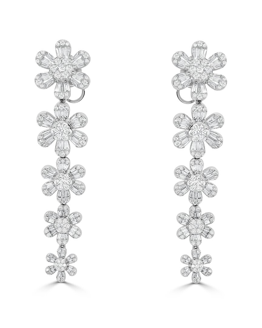 Sabrina Designs 18k 5.03 Ct. Tw. Diamond Flower Dangle Earrings