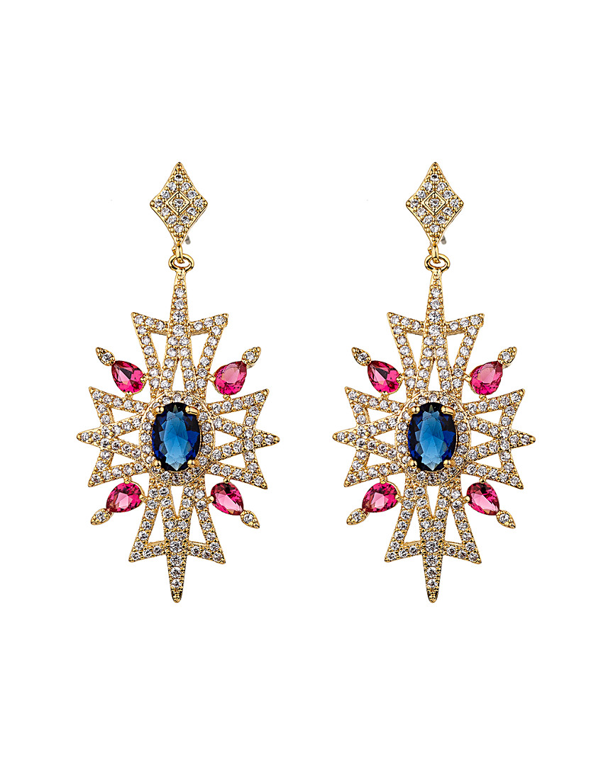 EYE CANDY LA EYE CANDY LA TANDICE 18K GOLD PLATE CZ CRYSTAL DROP EARRINGS