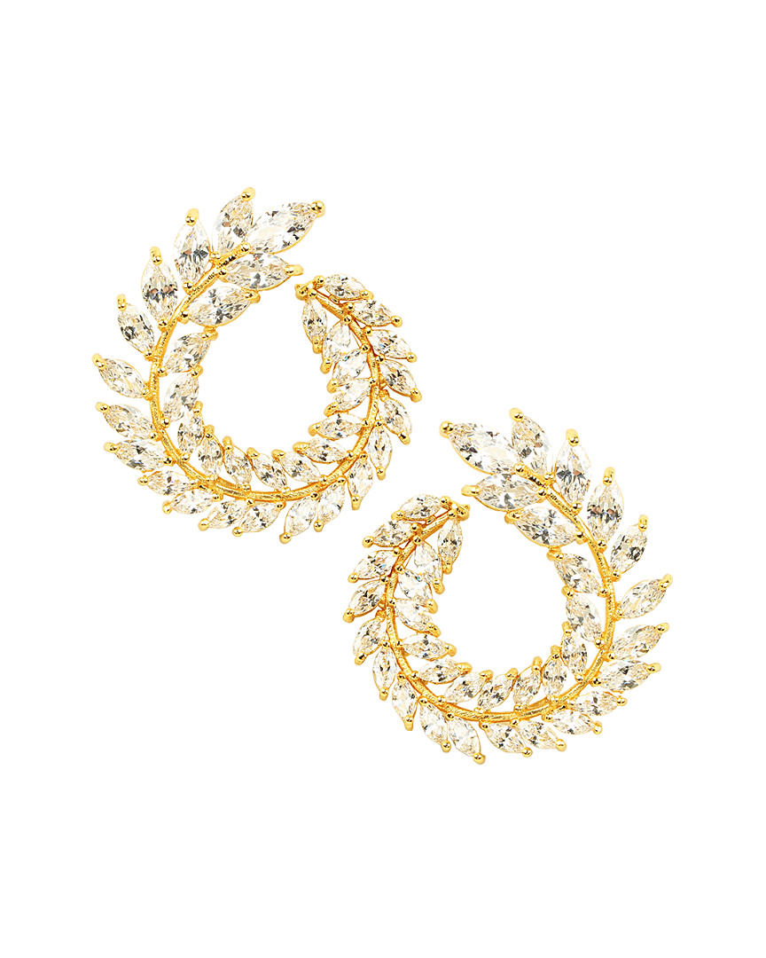 Eye Candy La Charlotte 24k Gold Plated Cz Loop Earrings