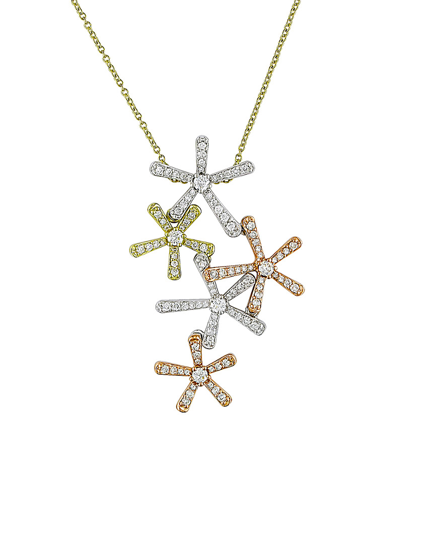 Diamond Select Cuts 18k Tri-color 3.23 Ct. Tw. Diamond Necklace