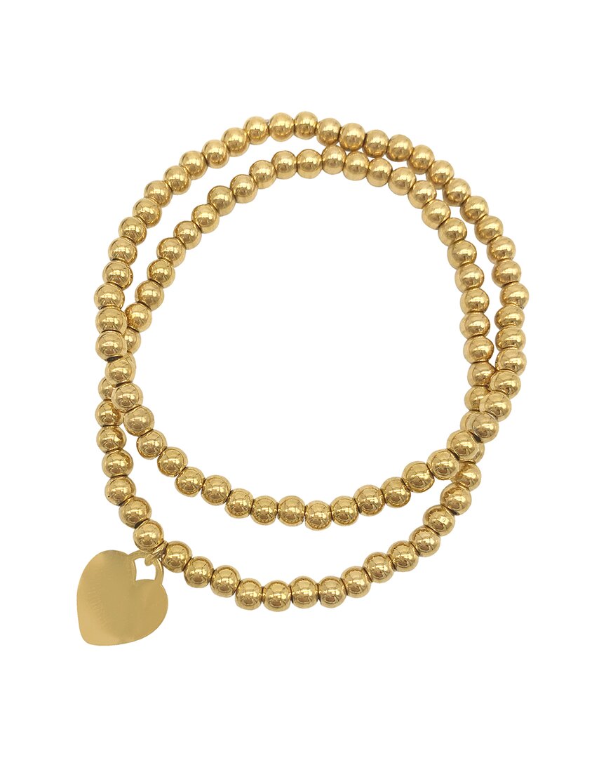 Adornia 14k Plated Heart Bracelet Set In Gold