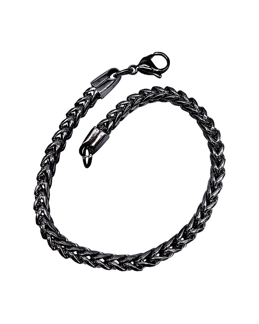 Adornia Stainless Steel Franco Chain Bracelet In Black