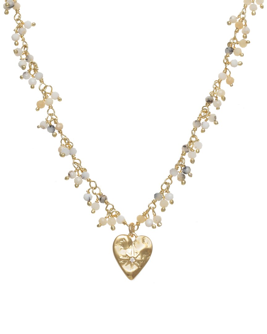 Rachel Reinhardt 14k Over Silver Cluster Heart Necklace