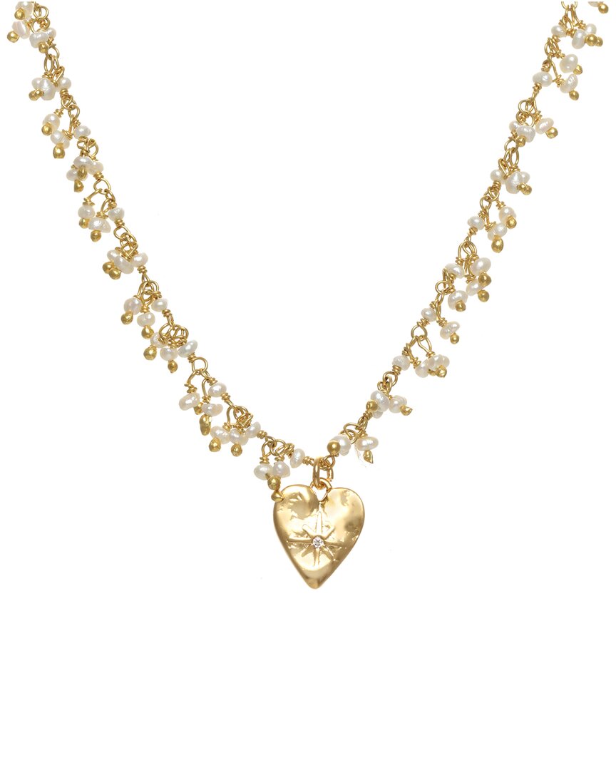 Rachel Reinhardt 14k Over Silver Cluster Heart Necklace