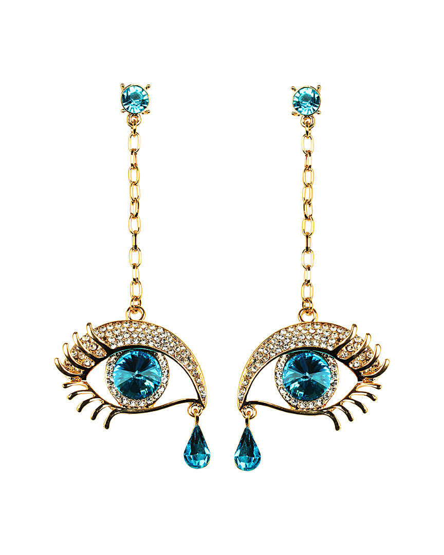 Eye Candy La 18k Plated Crystal Eye My Ear Earrings