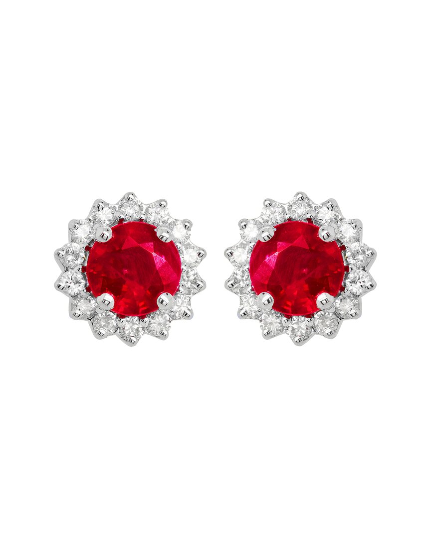 Diana M. 14k 0.13 Ct. Tw. Diamond Earrings In Red
