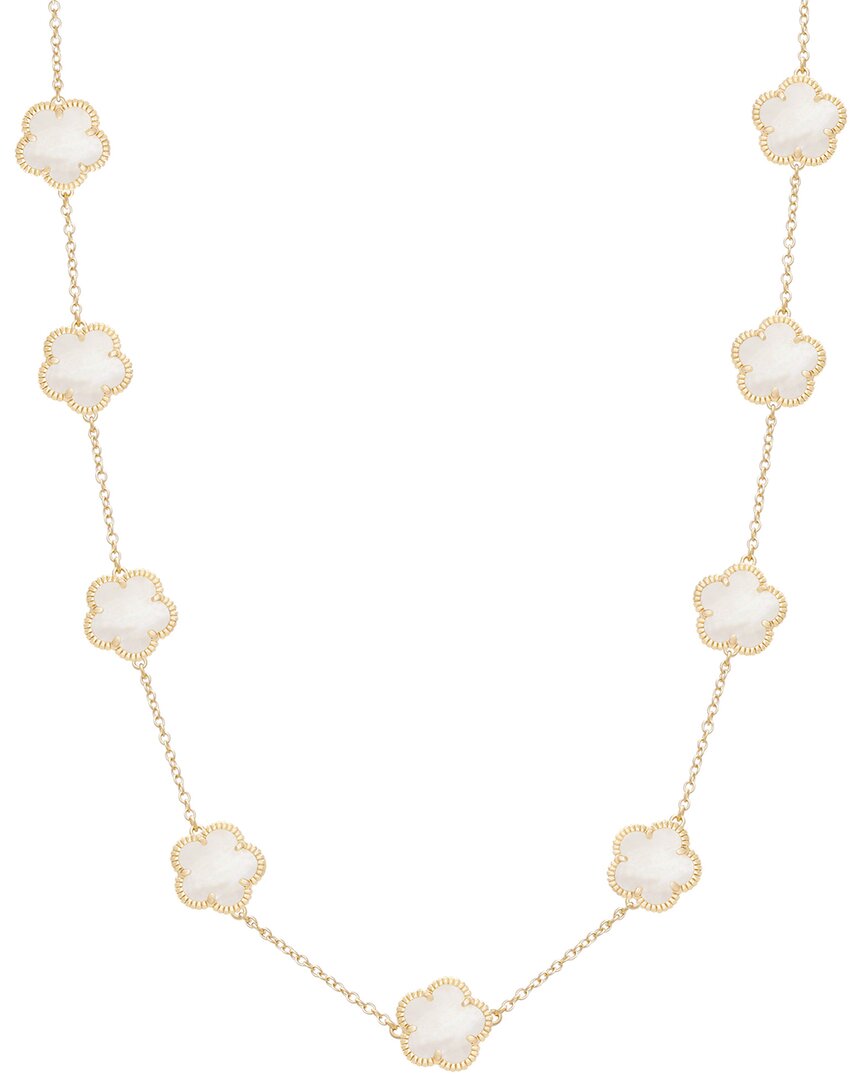 Jankuo Flower 14k Mother Of Pearl Station Necklace