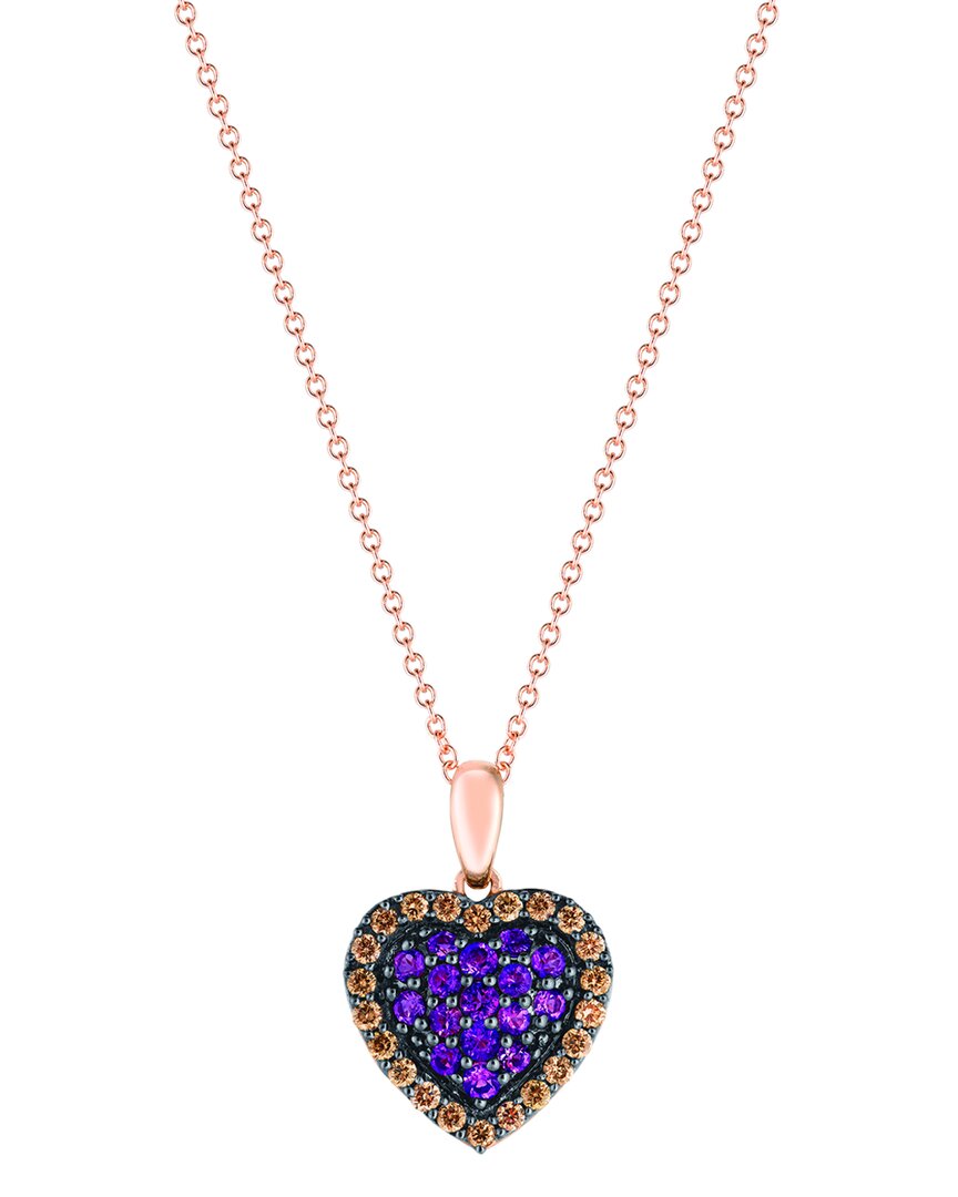 Le Vian ® 14k Strawberry Gold 0.44 Ct. Tw. Diamond & Amethyst Pendant Necklace