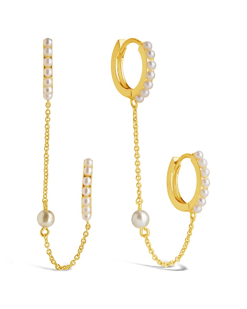 Sterling Forever Zorina Double Micro Hoops
