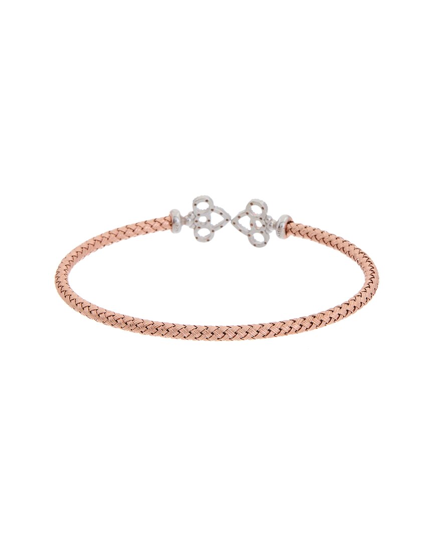 MESHMERISE MESHMERISE 18K OVER SILVER 0.20 CT. TW. DIAMOND MESH BANGLE BRACELET