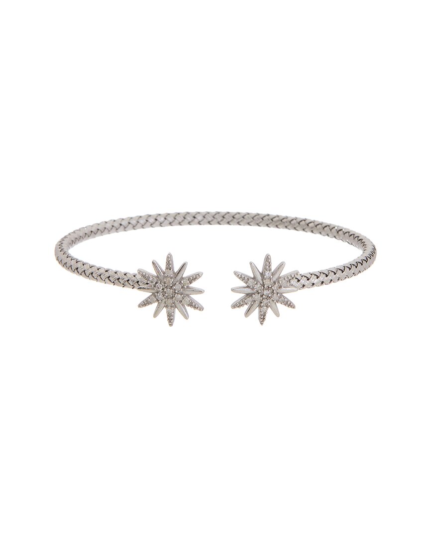 Meshmerise 18k Over Silver 0.25 Ct. Tw. Diamond Mesh Bangle Bracelet