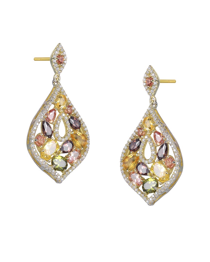 Genevive 14k Diamond Cz Dangle Earrings