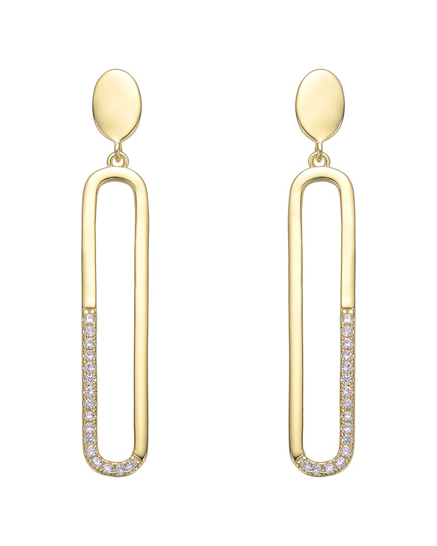 Genevive Sterling Silver With Clear Cubic Zirconia Pave Acc