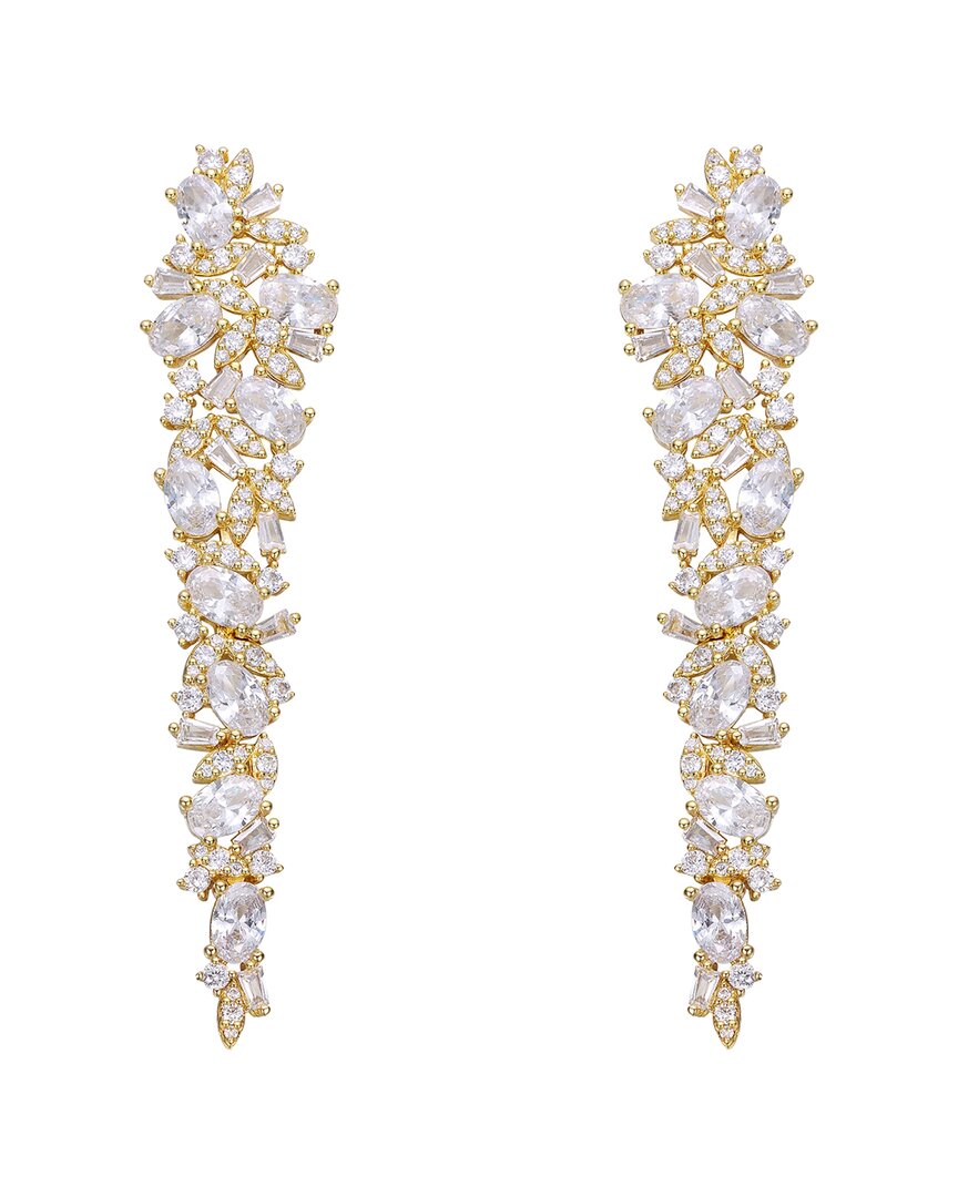 Rachel Glauber 14k Diamond Cz Dangle Earrings