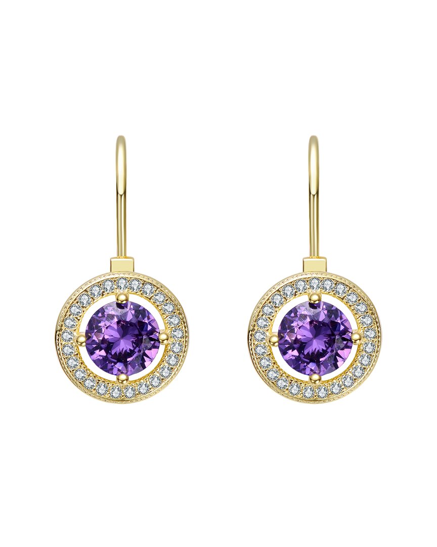Rachel Glauber 14k Diamond Cz Dangle Earrings