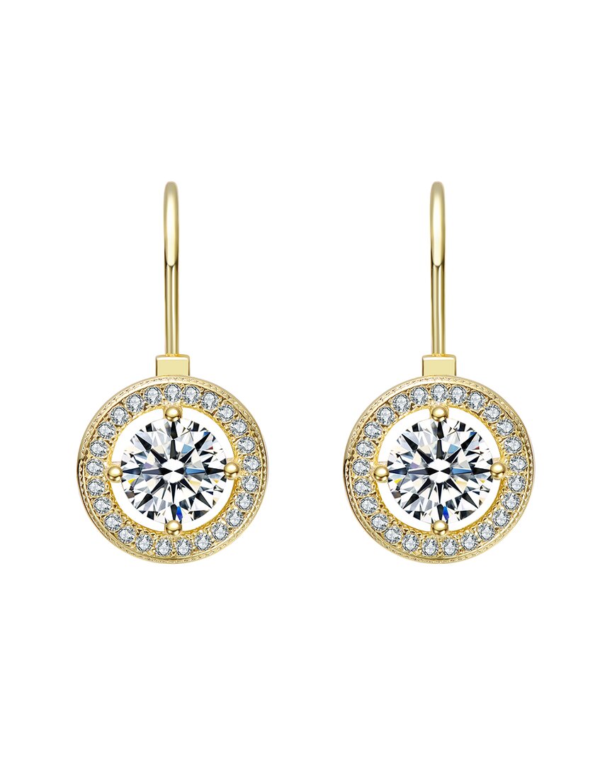 Rachel Glauber 14k Diamond Cz Dangle Earrings