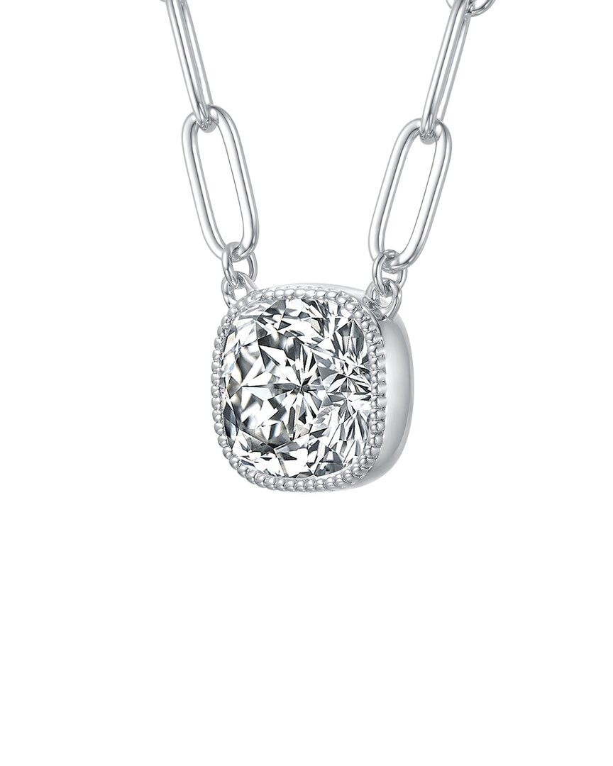 Rachel Glauber Square Bezel Set Clear Cubic Zirconia Solitaire Ne