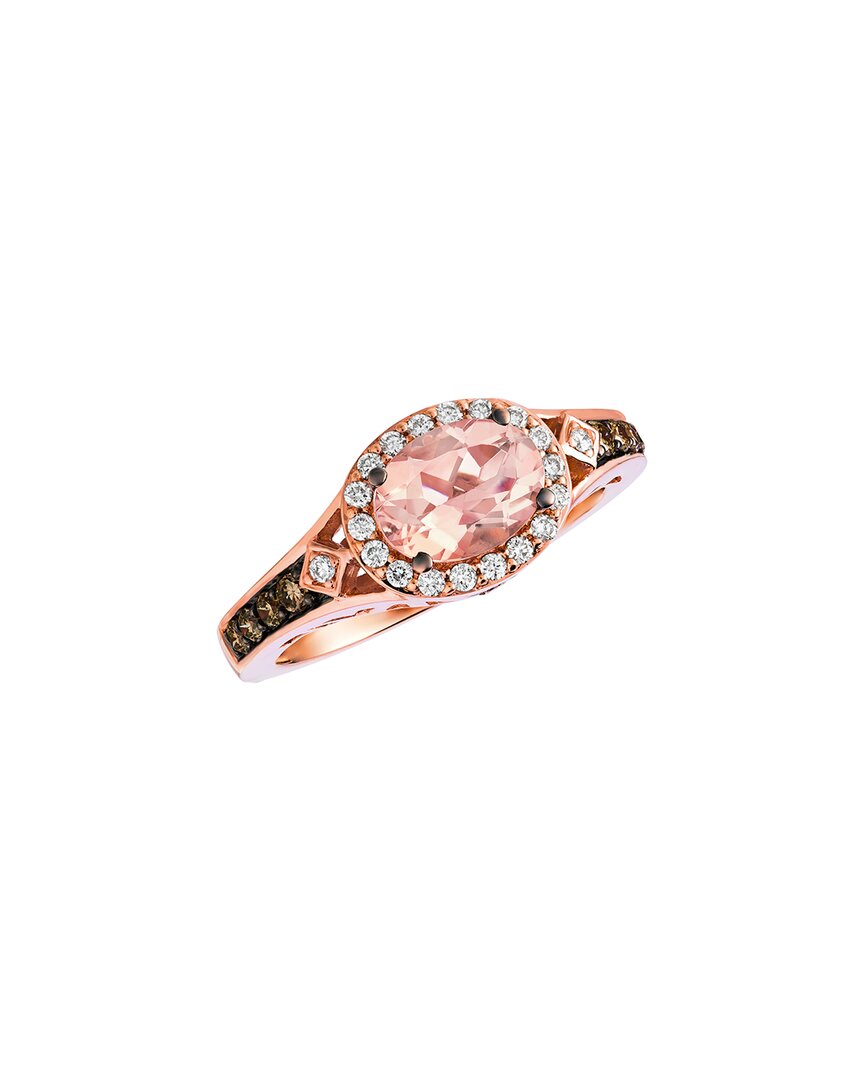 Le Vian 14k Rose Gold 1.15 Ct. Tw. Diamond & Morganite Half-eternity Ring