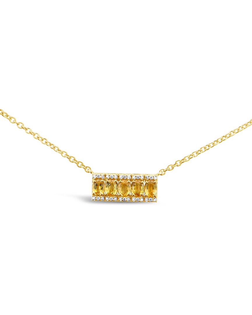 Le Vian 14k 0.97 Ct. Tw. Diamond & Yellow Sapphire Adjustable Necklace