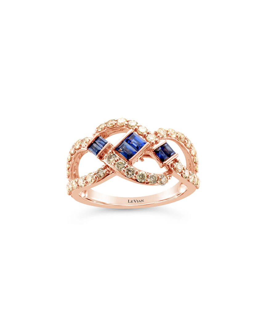 Le Vian 14k Rose Gold 1.20 Ct. Tw. Diamond & Sapphire Half-eternity Ring