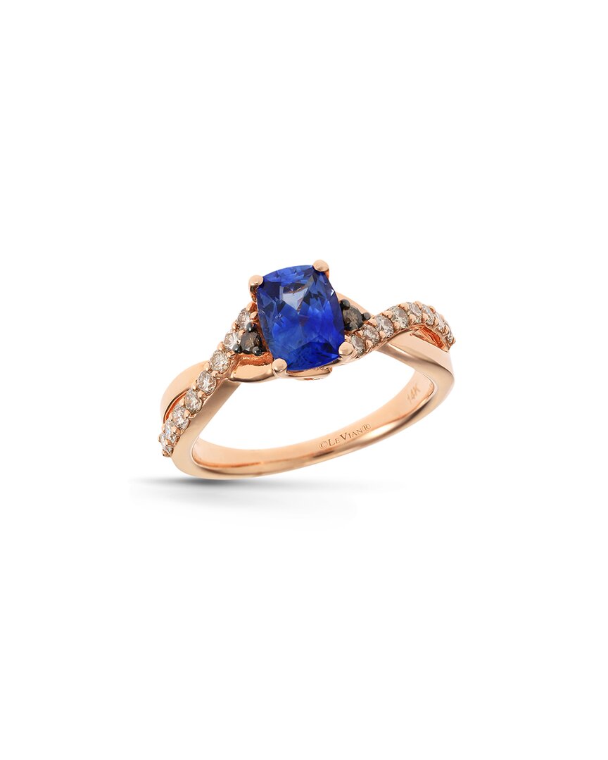 Le Vian 14k Rose Gold 1.13 Ct. Tw. Diamond & Ceylon Sapphire Half-eternity Ring
