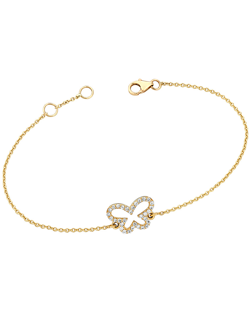 Shop Ariana Rabbani 14k 0.24 Ct. Tw. Diamond Butterfly Bracelet