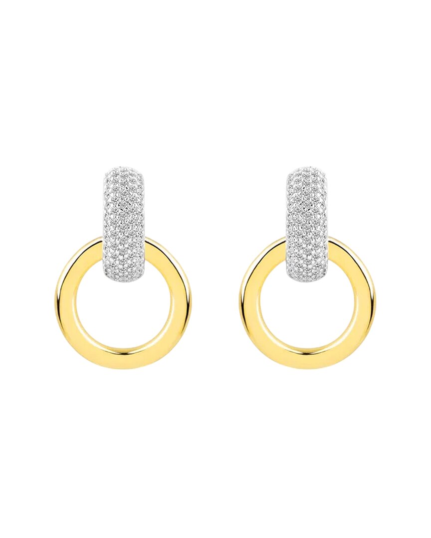 Gabi Rielle Two-tone Cubic Zirconia Doorknocker Earrings